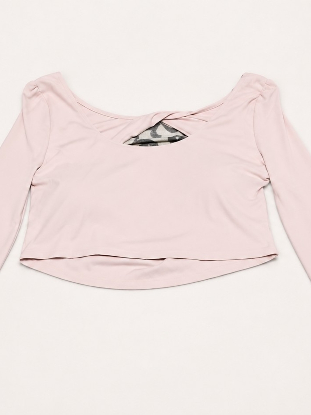 NovaSport 3X Long Sleeve Twist Back Active Crop Top Blush Pink Athleisure Yoga - Picture 2 of 7